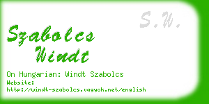 szabolcs windt business card